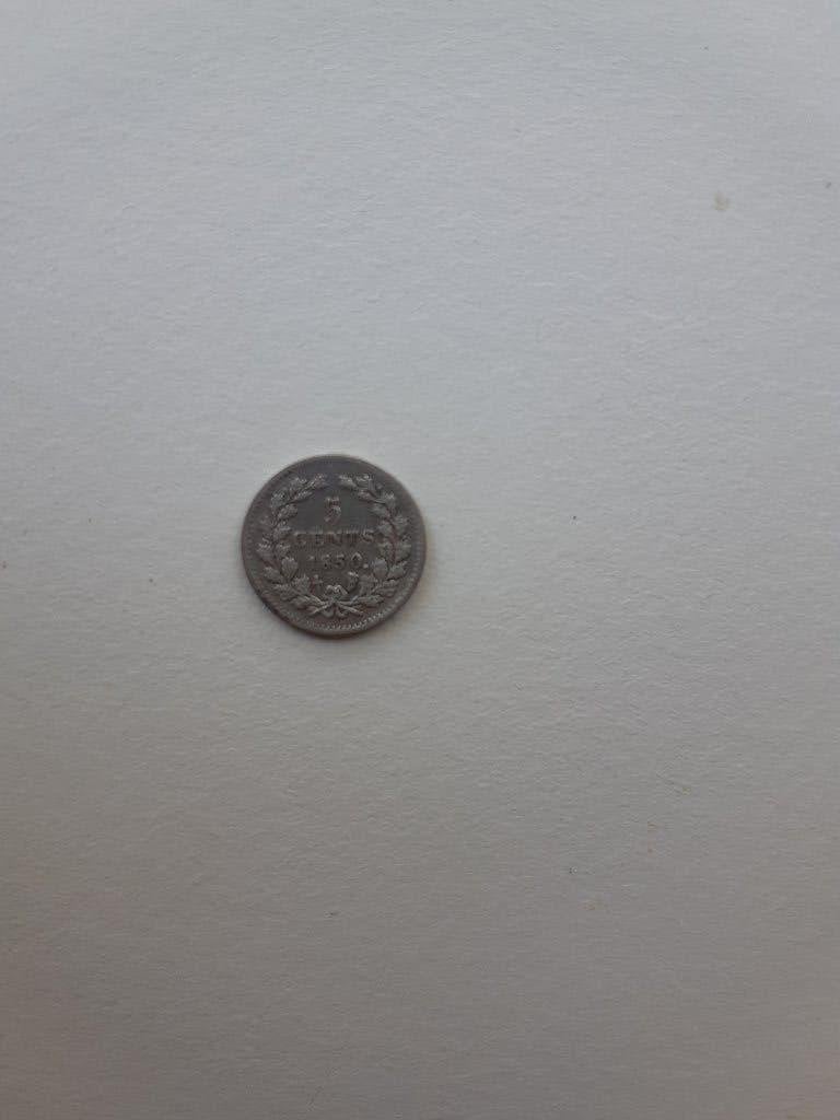 5 cent munt Koning Willem III 1850, Ophalen of Verzenden, Koning Willem III, 5 cent, Losse munt
