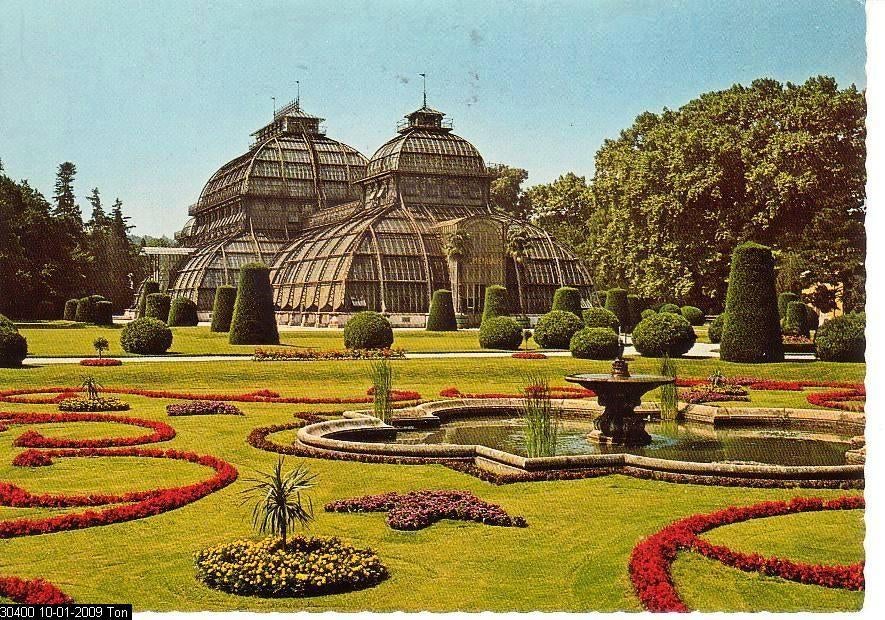 Ansichtkaart	Wenen (Oostenrijk)	Schloß Schönbrunn	Palmenhuis, Verzenden, 1960 tot 1980, Ongelopen, Oostenrijk