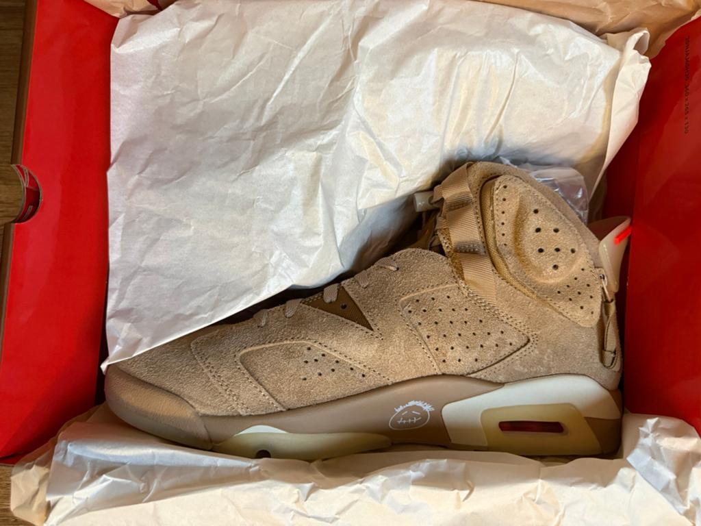 Nike air jordan 6 x travis scott british khaki EU46, Ophalen of Verzenden, Nieuw, Overige kleuren