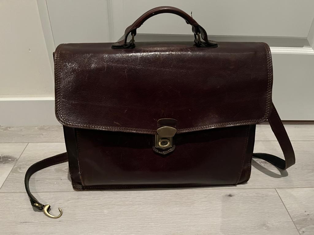 Mooie leren laptop tas, Motoren, Ophalen of Verzenden, Gebruikt