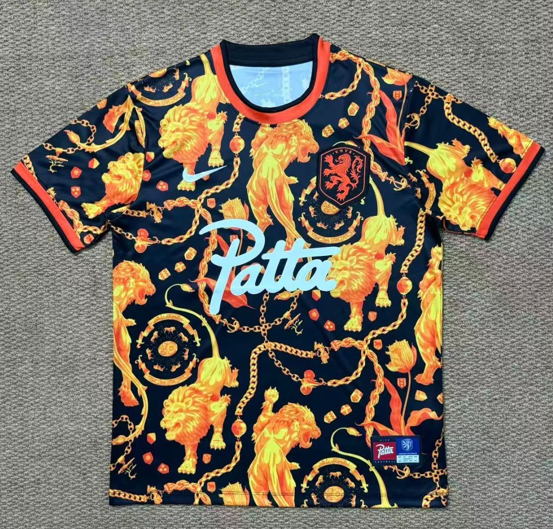 Patta Nederlandse elftal shirt nieuw zwart / oranje, Ophalen of Verzenden, Nieuw, Maat 52/54 (L), Oranje