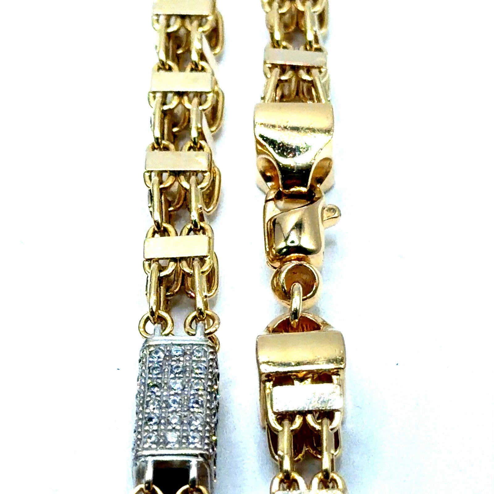 Gouden magnum ketting met zirkonia18kt, Met kristal, Www.bredajuwelier.nl, Nieuw, Ophalen of Verzenden