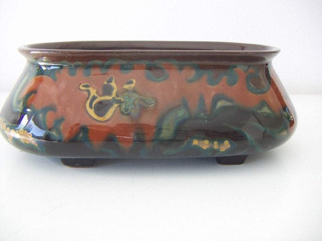 Zuid Holland Gouda plateel keramiek jardinière jr.1918., Meerkleurig, Geschikt voor droogbloemen, Ophalen of Verzenden, Zo goed als nieuw