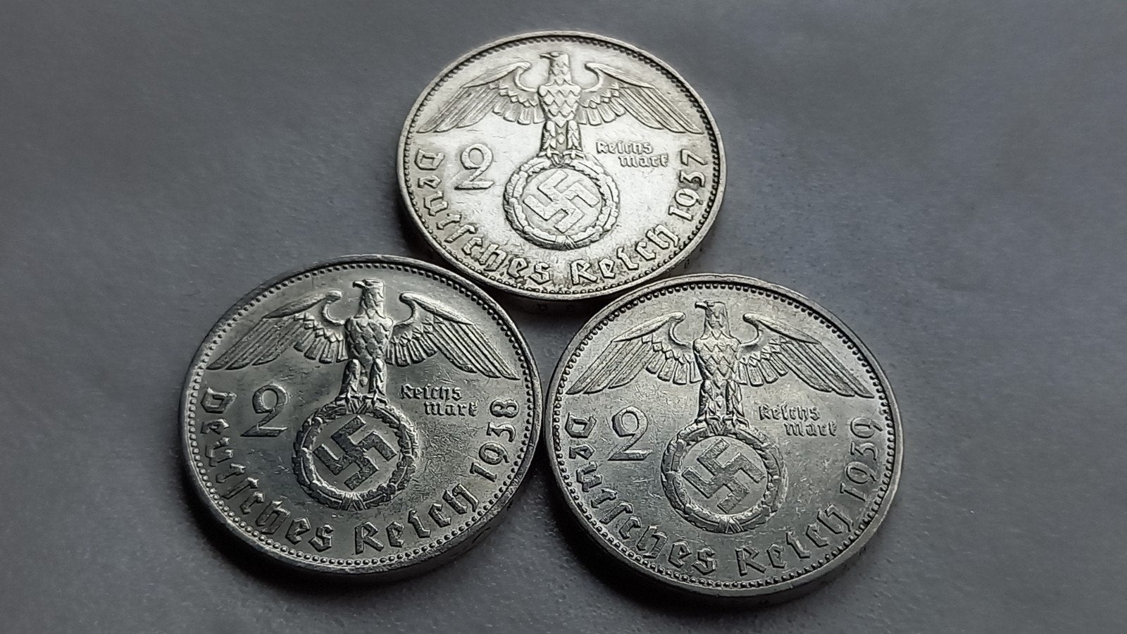 WO2 3x 2 Reichsmark zilver nazi duitsland 1, Ophalen of Verzenden, Duitsland, Setje, Zilver