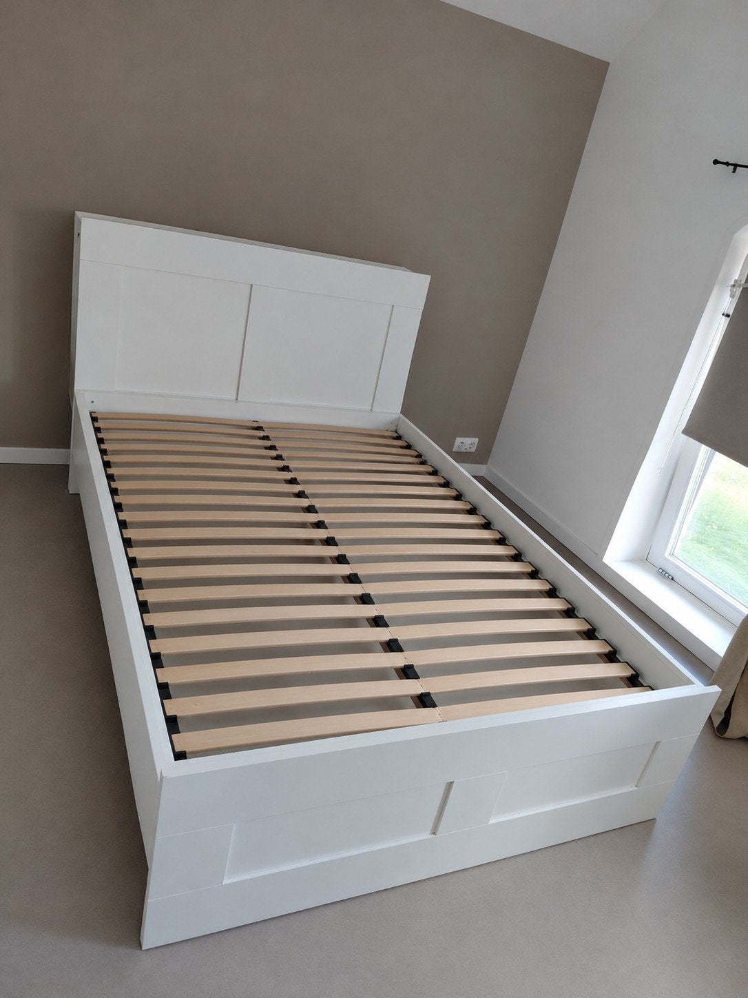 Wit ikea bed met hoofdbord, Ophalen, Gebruikt, Wit, Tweepersoons
