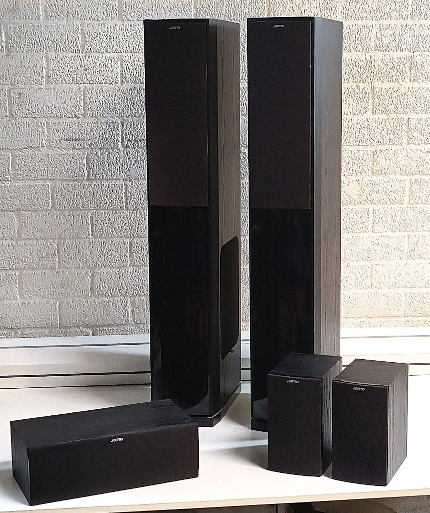 Jamo S606 5.0 High End HiFi / Home Cinema Surround Set Zwart, Ophalen, Gebruikt, 120 tot 150 watt, Surroundset