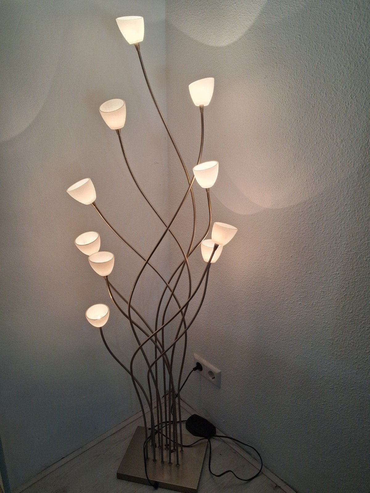 Moderne vloerlamp met 10 kelkjes - sfeervolle verlichting, Ophalen, Modern, Elegant, Overige fittingen, Zo goed als nieuw