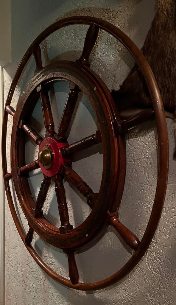 Gigantisch groot en mooi Uniek SCHEEPSSTUURWIEL ROER 124 cm, Ophalen, Gebruikt, Ankeren en Afmeren, Zeilboot of Motorboot