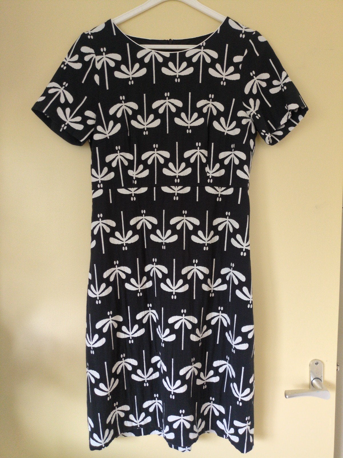 Steps jurk met libellenprint, maat 36, Kleding | Dames, Jurken, Zo goed als nieuw, Maat 36 (S), Zwart, Knielengte, Ophalen of Verzenden