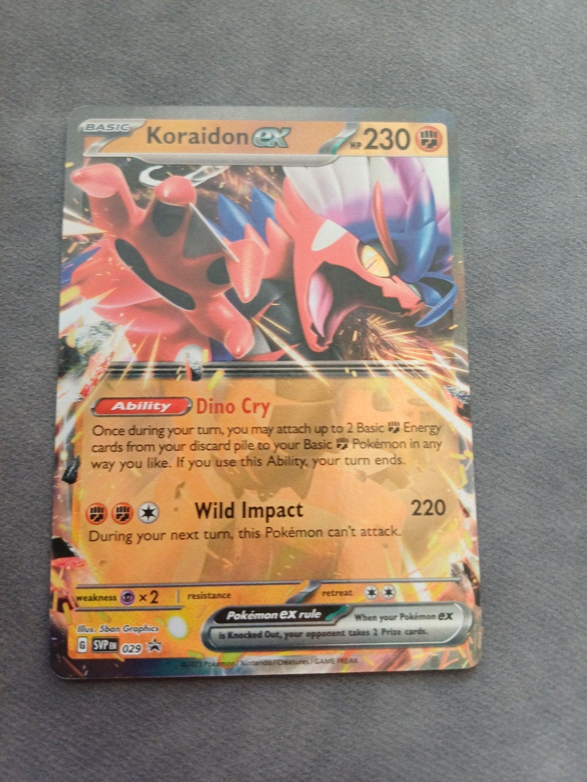 Koraidon EX Pokémon Kaart, Ophalen of Verzenden, Zo goed als nieuw, Losse kaart, Foil