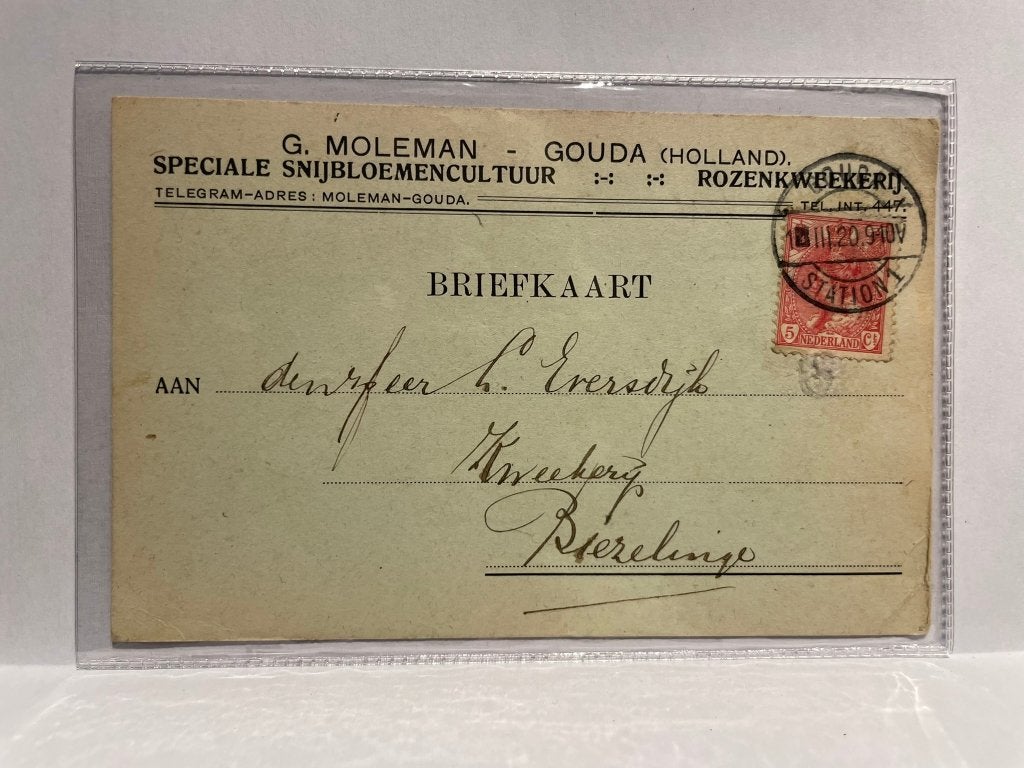 Briefkaart - Gouda - G. Moleman, Verzenden, 1920 tot 1940, Gelopen, Zuid-Holland
