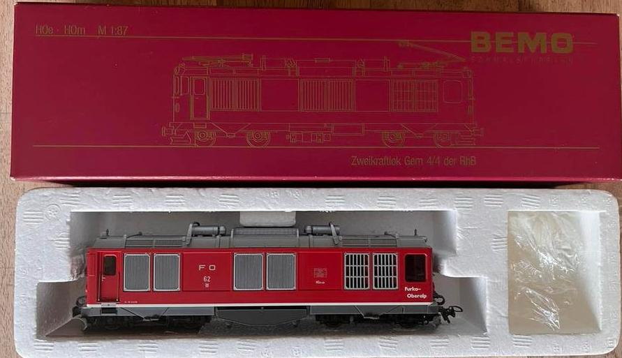 BEMO H0m M 1:87 Furka Oberalp FO 62 Diesellocomotief, Overige merken, Ophalen of Verzenden, Zo goed als nieuw, Analoog