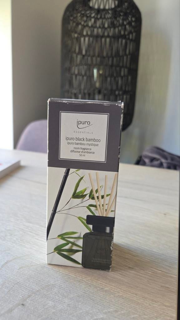 iPuro Black Bamboo Geurstokjes - 50 ml, Zwart, Nieuw, Ophalen of Verzenden, Natuurlijk materiaal