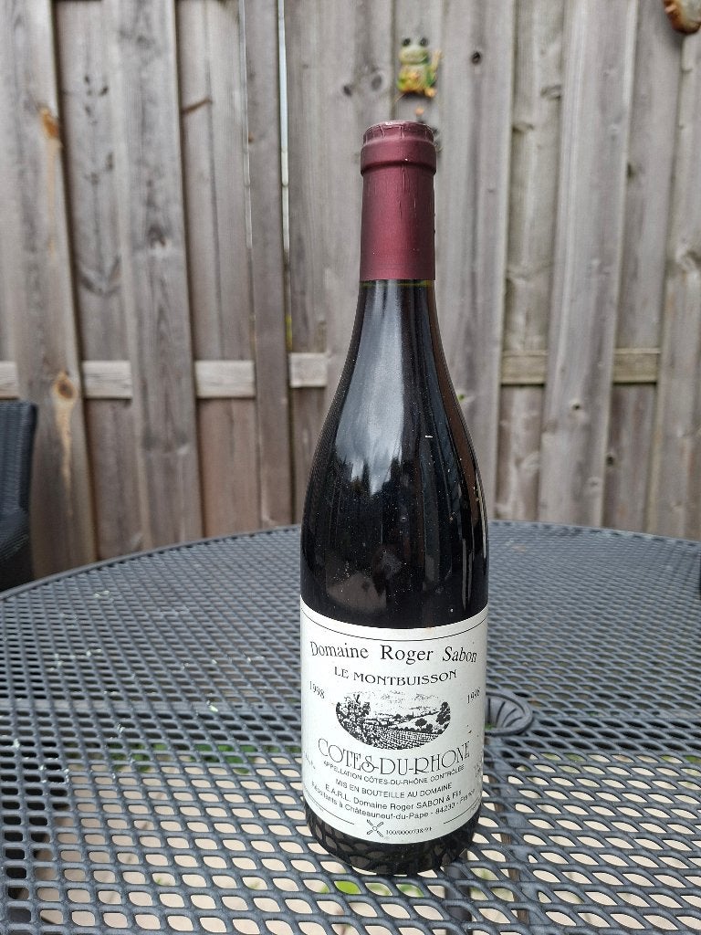 Domaine Roger Saabon Le Montbuisson Coter du Rhone 1998, Overige gebieden, Overige typen, Ophalen of Verzenden, Zo goed als nieuw