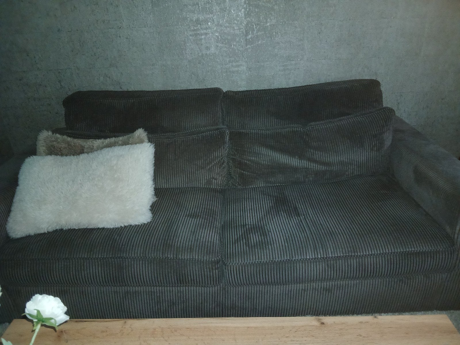 Comfortabele ribstof bank - Zo goed als nieuw, Huis en Inrichting, Ophalen, Modern, Comfortabel, Driepersoons, 75 tot 100 cm