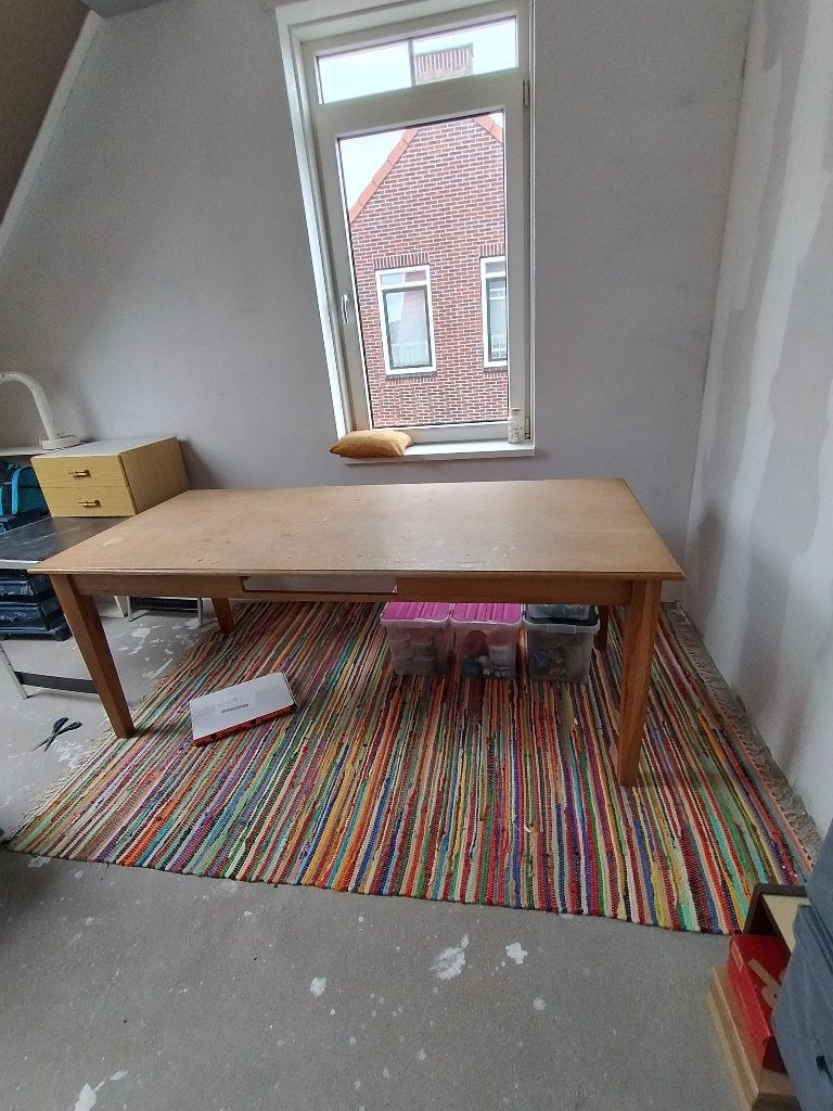EikenHouten Eettafel, Huis en Inrichting, Tafels | Eettafels, Ophalen, Gebruikt, Eikenhout, 200 cm of meer