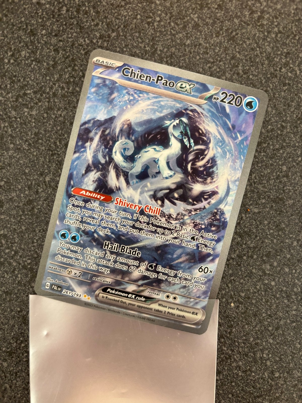 Chien-Pao EX Pokémonkaart (261/193) - Zo goed als nieuw, Ophalen of Verzenden, Zo goed als nieuw, Losse kaart