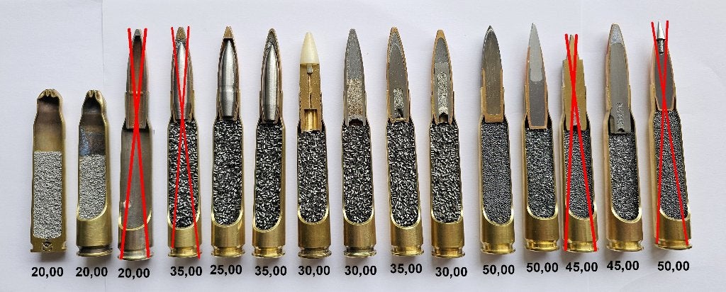 .50BMG Naoorlogs/Modern DOORSNEDEN, Verzamelen, Ophalen of Verzenden, Landmacht, Amerika, Hulzen of Bodemvondsten