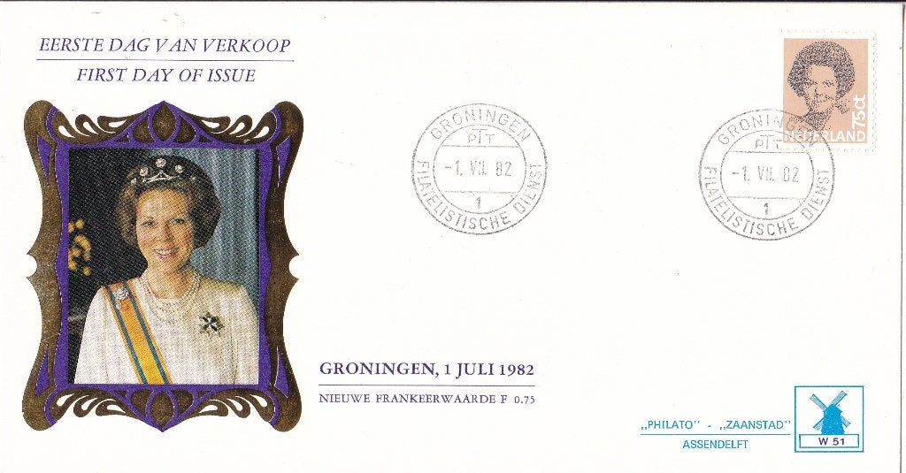 Philato – FDC – Koningin Beatrix – type Struycken - NVPH W51, Postzegels en Munten, Verzenden, Envelop