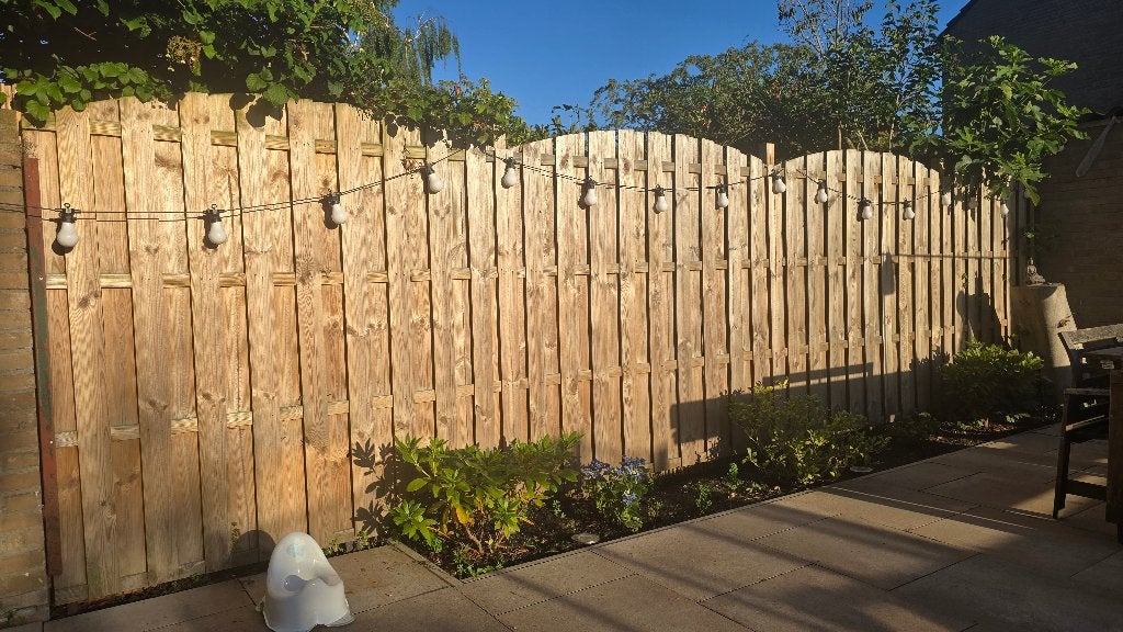 16 schutting delen 180x180 in goede staat, Tuin en Terras, Schuttingen, Ophalen, 1 tot 2 meter, 6 meter of meer, Zo goed als nieuw