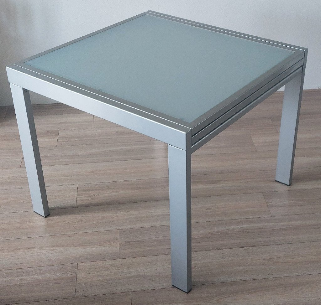 Eettafel - uitschuifbaar, Ophalen, Gebruikt, 50 tot 100 cm, Vierkant