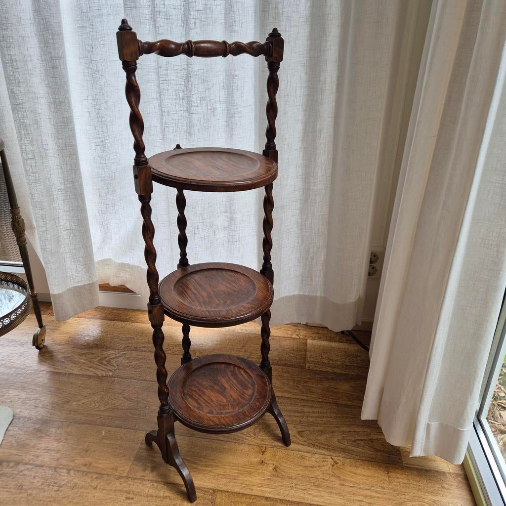 Antieke Engelse cake etagere inklapbaar, Ophalen