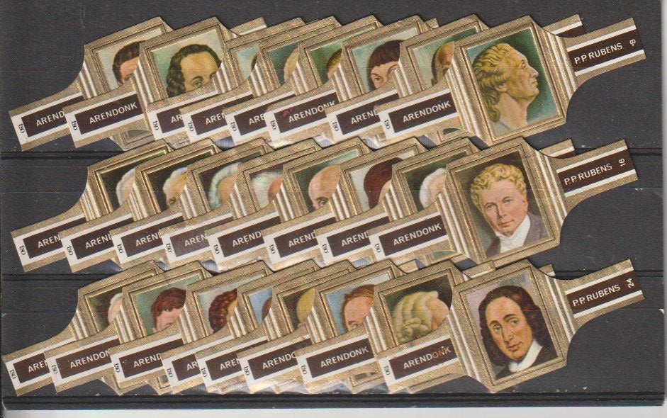 reeks 1118  -  Filosofen    1-24    sigarenbanden, Verzamelen, Rookartikelen, Aanstekers en Luciferdoosjes, Ophalen of Verzenden