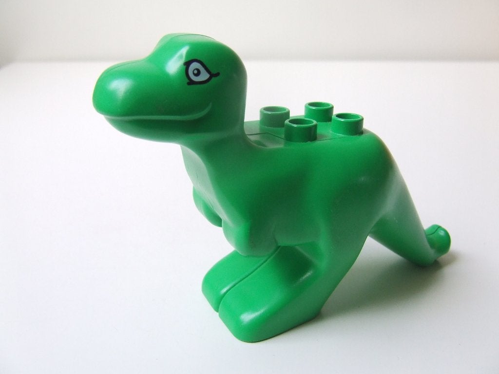 Lichtgroene Duplo dinosaurus Tyrannosaurus rex, Ophalen of Verzenden, Zo goed als nieuw, Duplo