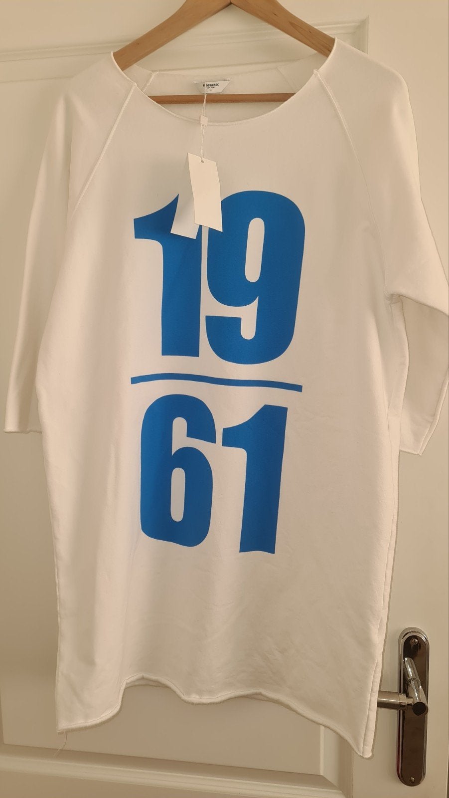 nieuwe witte jurk jogging S 36 Penn&Ink N.Y. zacht blauw, Penn & Ink, Wit, Nieuw, Ophalen of Verzenden