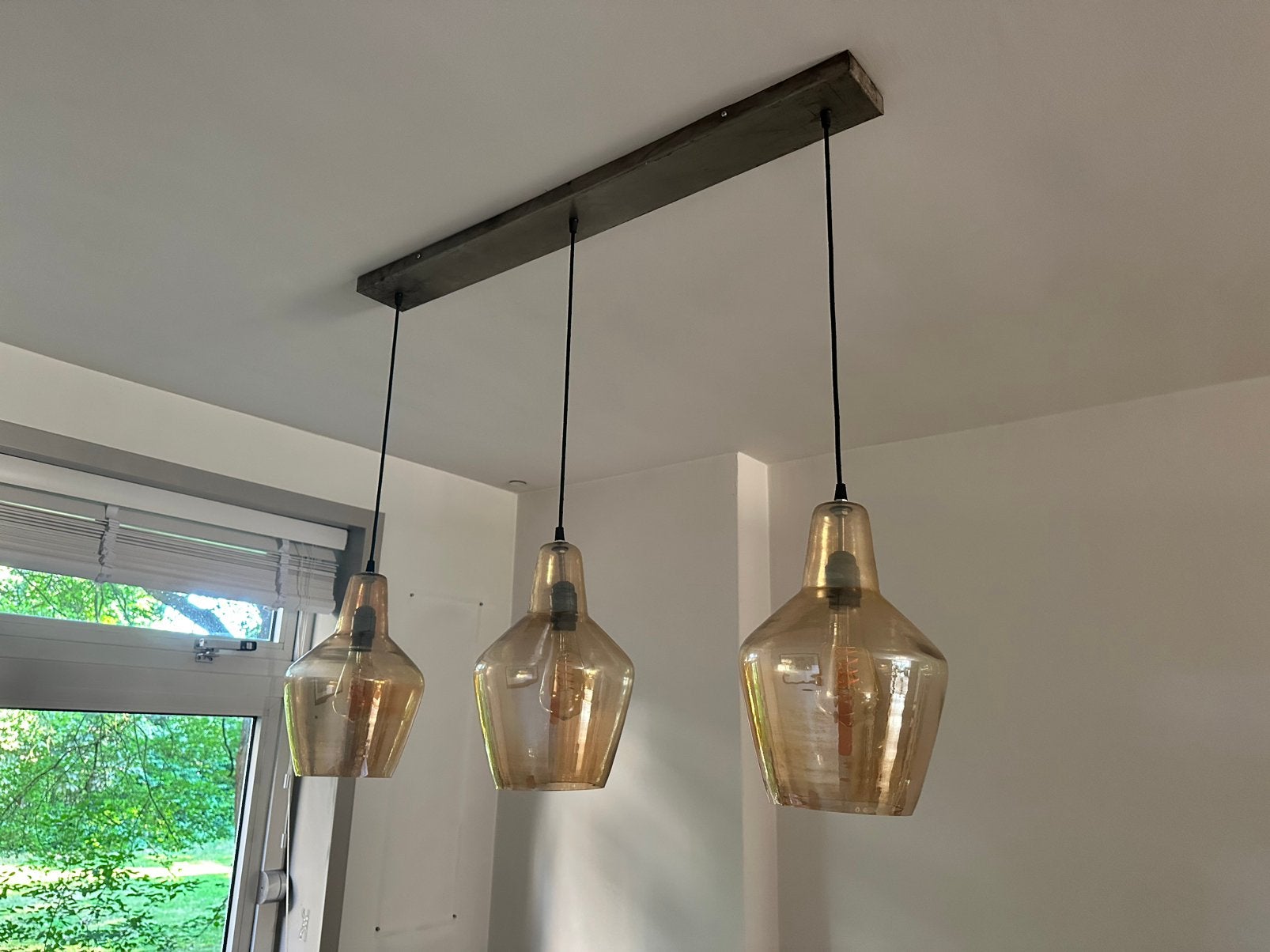 Hanglamp met 3 lampen, Huis en Inrichting, Lampen | Hanglampen, Ophalen, Zo goed als nieuw