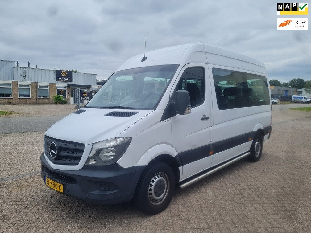 Mercedes-Benz Sprinter 214 CDI L2 H2. 9 persoons, Bj 2018, Auto's, Mercedes-Benz, Automaat, Gebruikt, 2000 kg, Wit