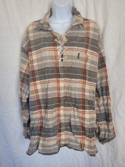 Gaaf geruit overhemd van stevig katoen mt XL merk Rocky, Kleding | Heren, Overhemden, ., Beige, Ophalen of Verzenden, Zo goed als nieuw