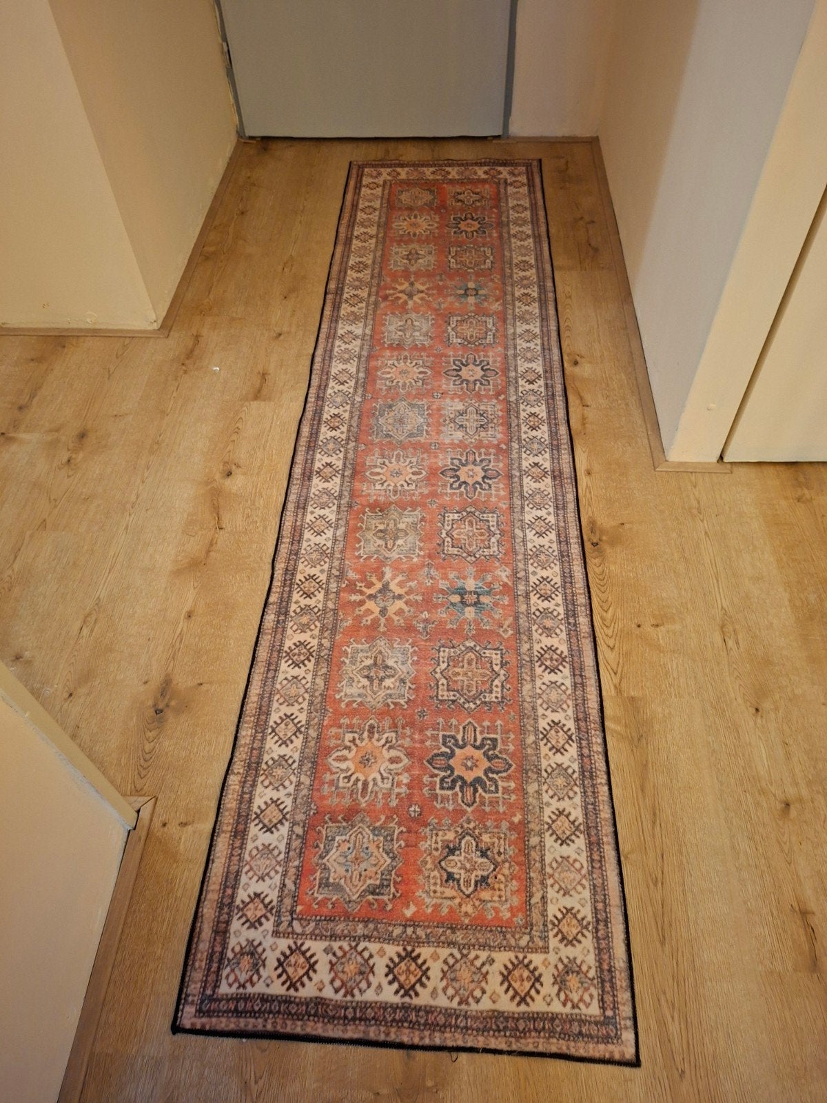 Rode loper met traditioneel patroon 60 x 240, Traditioneel, Oosters, Klassiek, 200 cm of meer, Zo goed als nieuw, Blauw