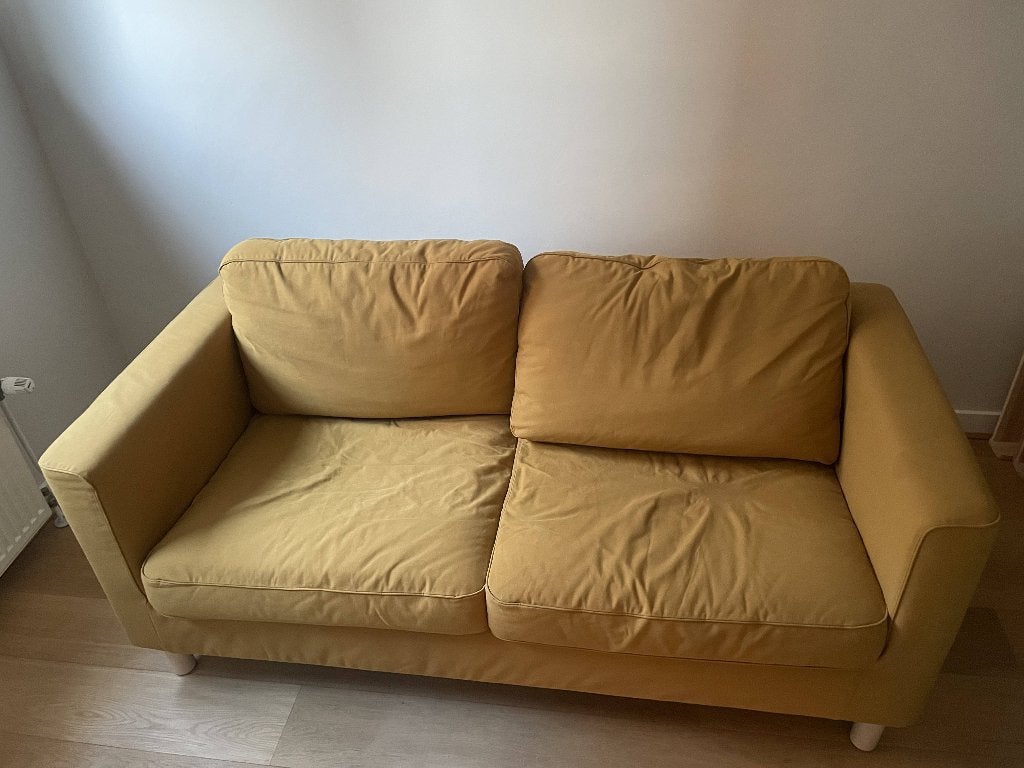 Yellow Ikea Two-Seater Couch, Ophalen, Gebruikt, Tweepersoons, 75 tot 100 cm