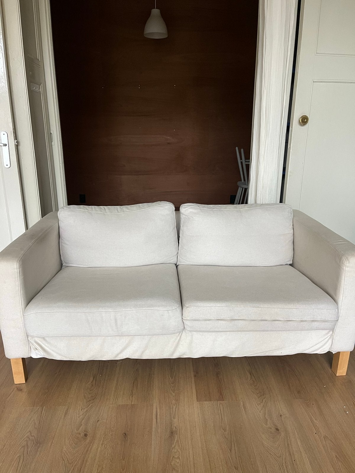 Ikea witte tweepersoonsbank, Huis en Inrichting, Ophalen, Gebruikt, 150 tot 200 cm, Tweepersoons