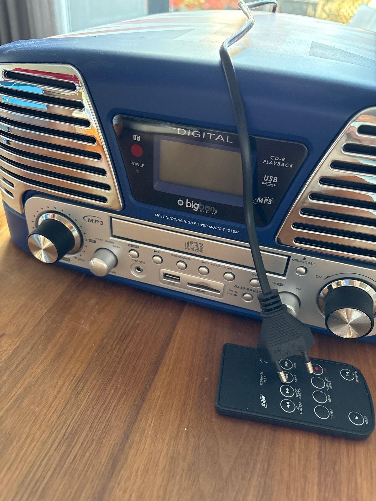 Big Ben platenspeler, CD-speler en radio - Union Jack design, Audio, Tv en Foto, Stereo-sets, Gebruikt, Microset, Cd-speler, Ophalen
