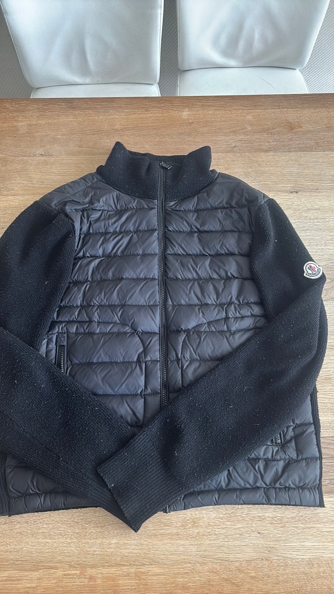 Moncler cardigan (nep), Ophalen, Gedragen, Maat 48/50 (M), Zwart