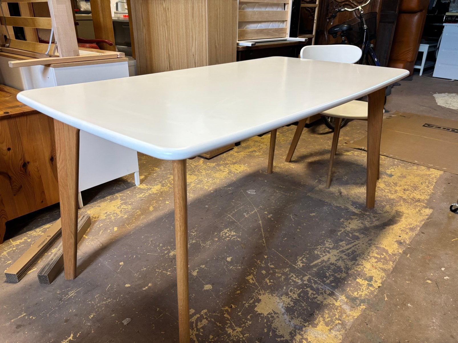Nette eettafel + 2 stoelen - 80x150x75H, 1025xe, Zo goed als nieuw, Re, Rechthoekig