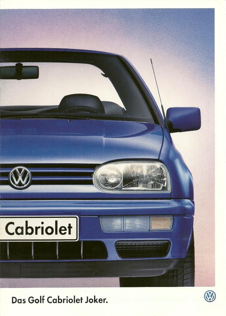Volkswagen Golf 3 cabriolet 1997 folder, Ophalen of Verzenden, Zo goed als nieuw, Volkswagen