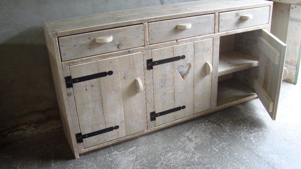 dressior van gebr steigerhout, Huis en Inrichting, Ophalen, 150 tot 200 cm, 25 tot 50 cm, Overige houtsoorten