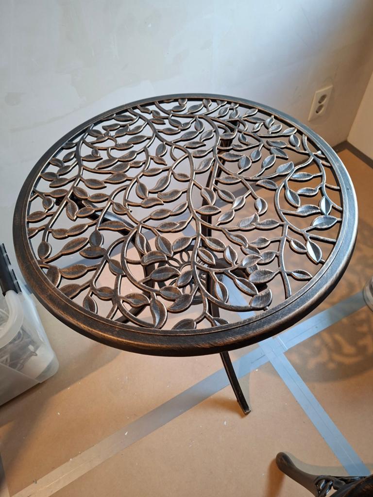 2 persoons bistroset Vintage Aluminium NIEUWSTAAT!, Ophalen, Aluminium, 2 zitplaatsen