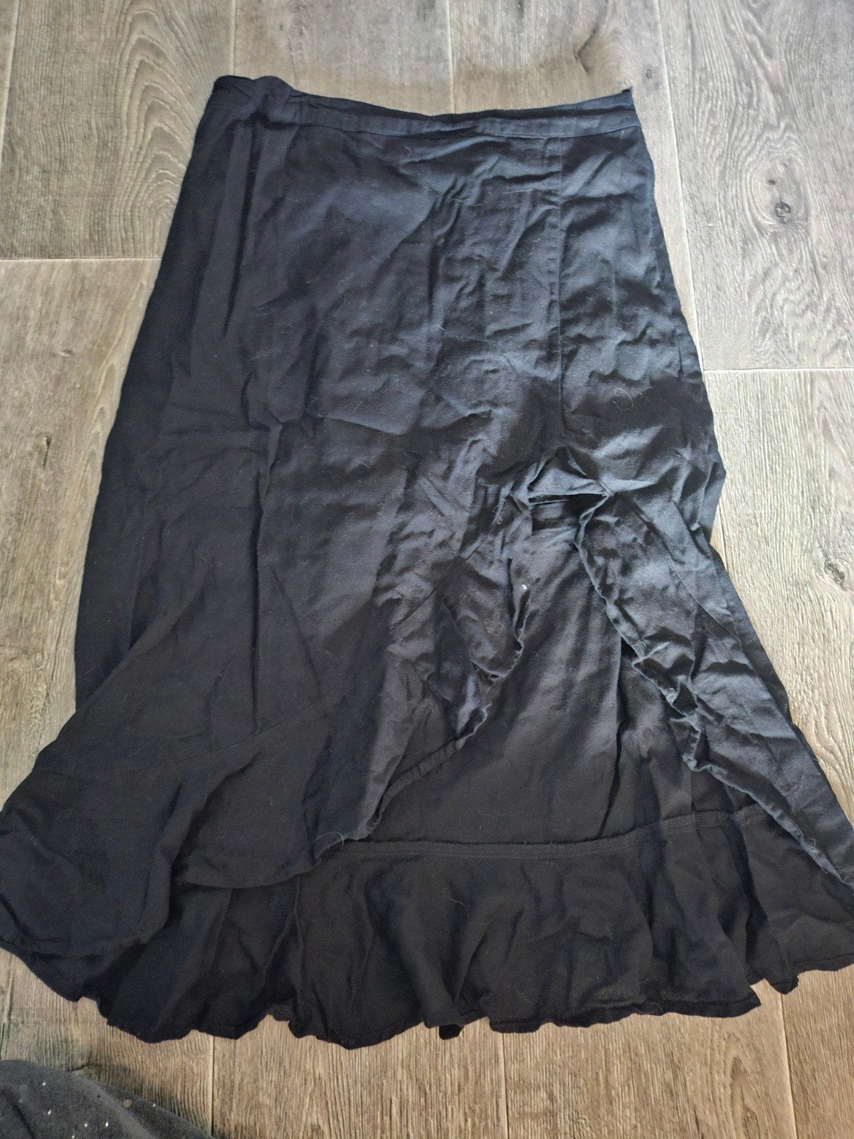 Zwarte WE midi-rok met overslag en ruches, maat M, Maat 38/40 (M), WE, Zwart, Ophalen of Verzenden