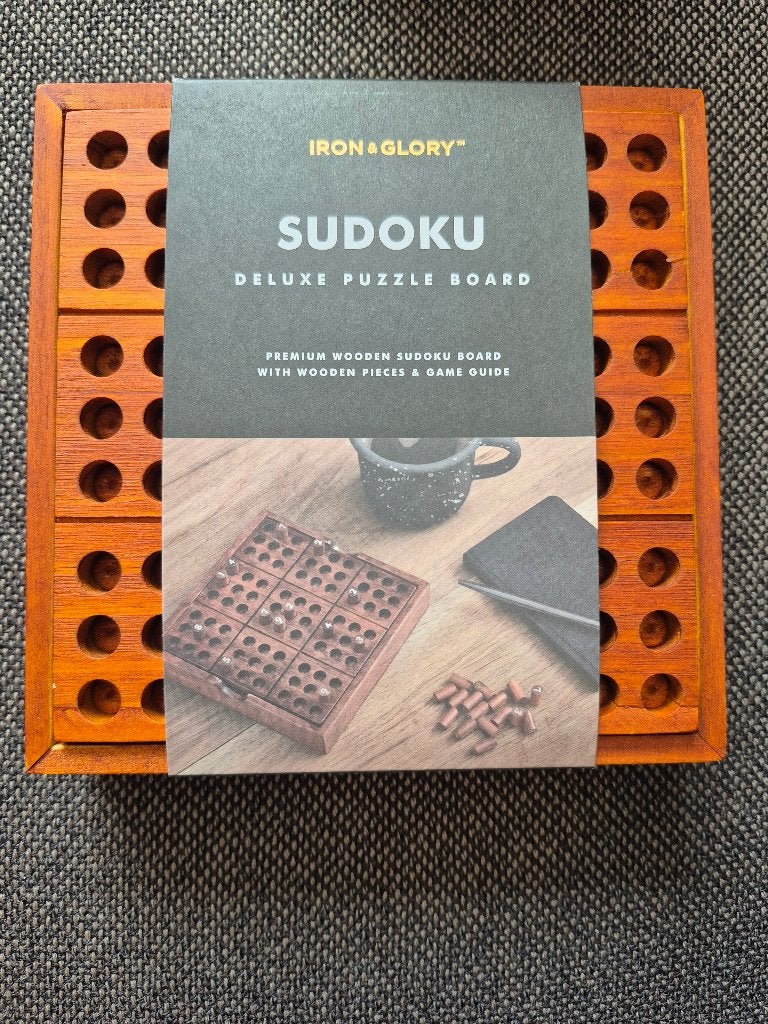 Iron & Glory Sudoku Deluxe Puzzle Board Houten Spel, Ophalen, Een of twee spelers, Nieuw, Iron & Glory