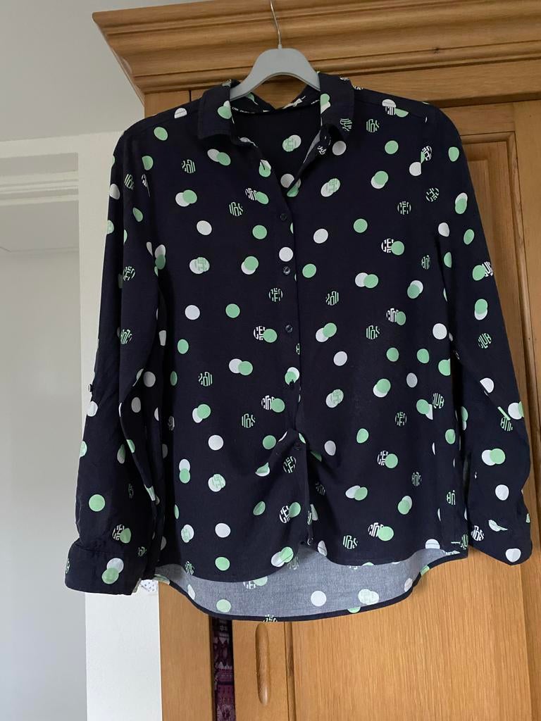 CECIL donkerblauwe blouse met stippen, maat L (42), Kleding | Dames, Blouses en Tunieken, Ophalen of Verzenden, Zo goed als nieuw