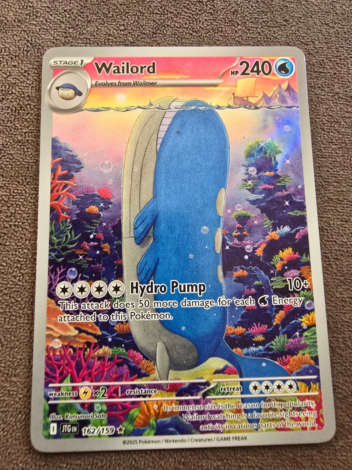 Wailord 162/159 Full Art Secret Rare Pokémon Kaart, Ophalen