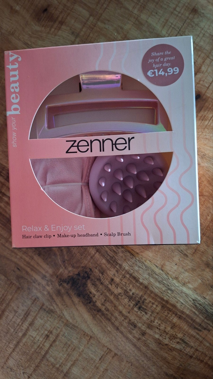 Zenner Relax & Enjoy Set: Haarclip, Hoofdband, Scalp Brush, Ophalen of Verzenden, Nieuw, Haarspeld