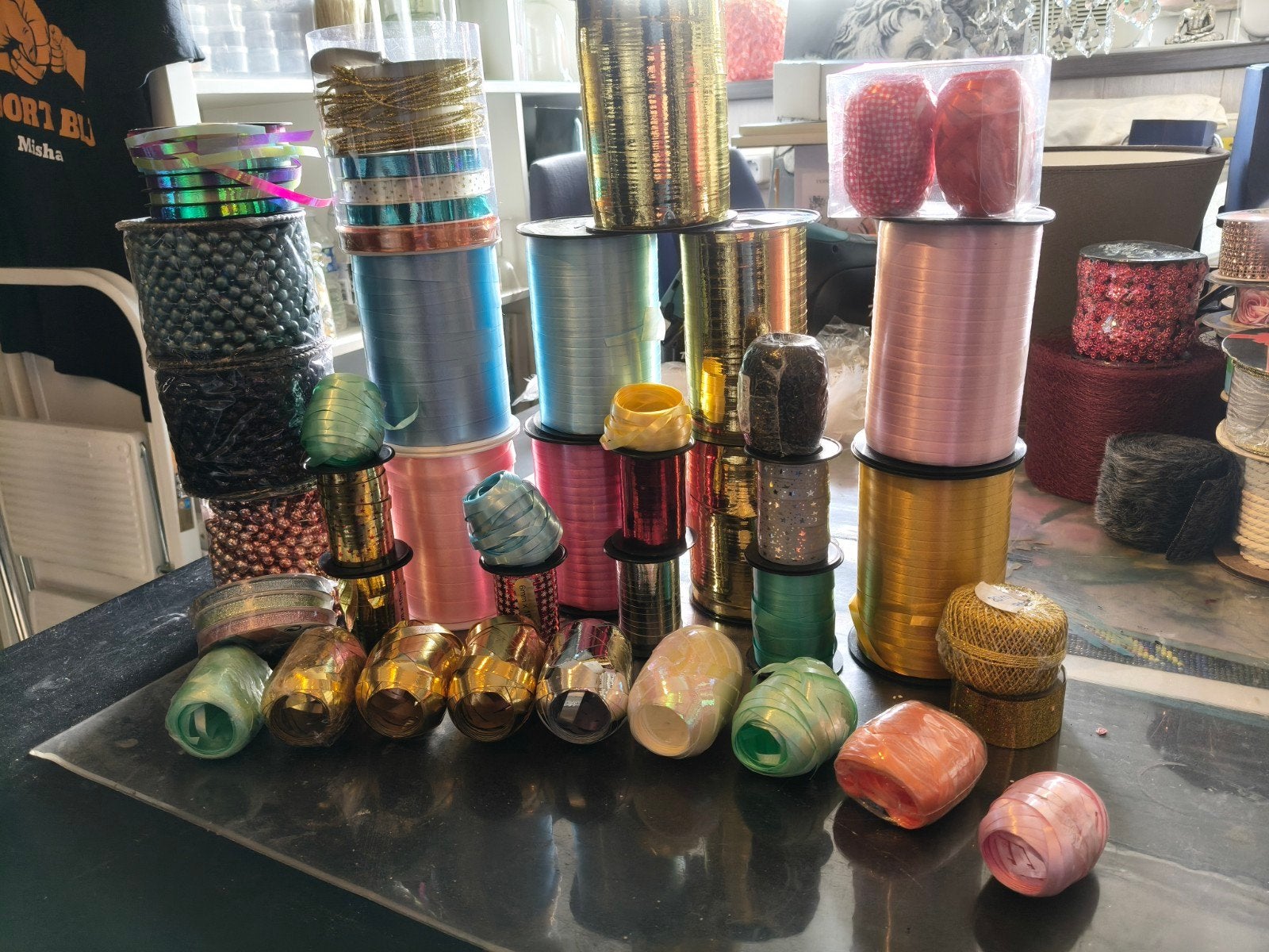 Diverse rollen lint en kralen voor knutselen en decoratie, Textiel, Nieuw, Meerkleurig, Ophalen of Verzenden