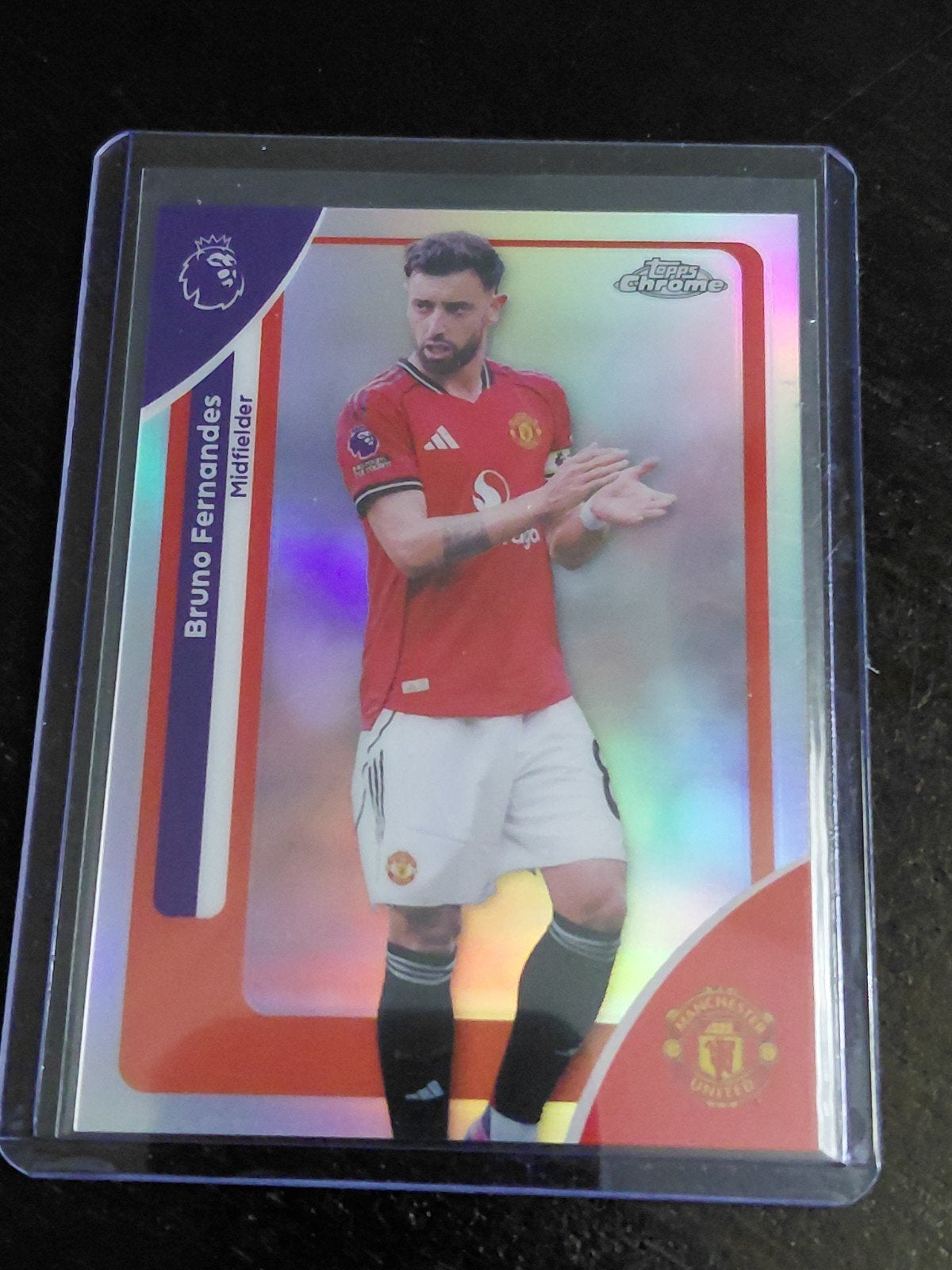 Topps Chrome Bruno Fernandes Manchester United kaart, Verzamelen, Ophalen of Verzenden, Zo goed als nieuw, Buitenlandse clubs