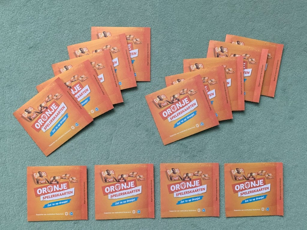 28 Oranje Onderzetters/Spelerskaarten AH =14 pakjes WK, Albert Heijn, Ophalen of Verzenden