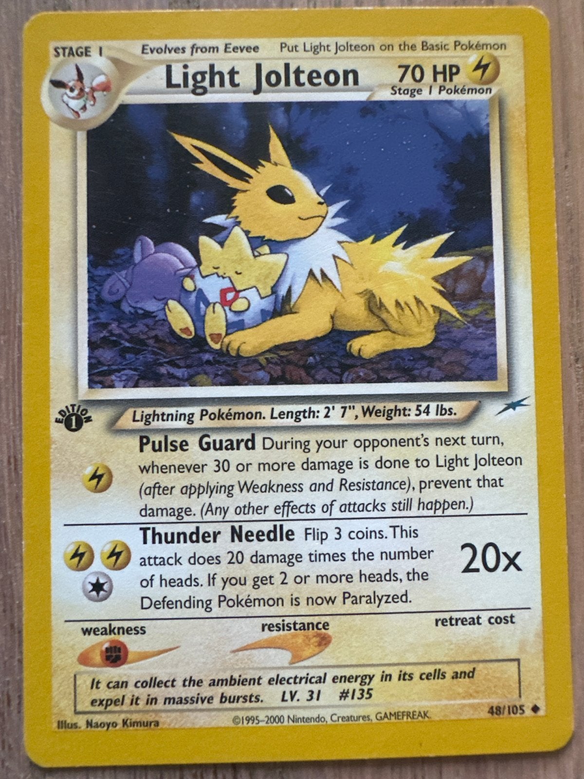 Pokémon: Light Jolteon (48/105) - Neo Destiny - Near mint, Ophalen, Zo goed als nieuw, Losse kaart